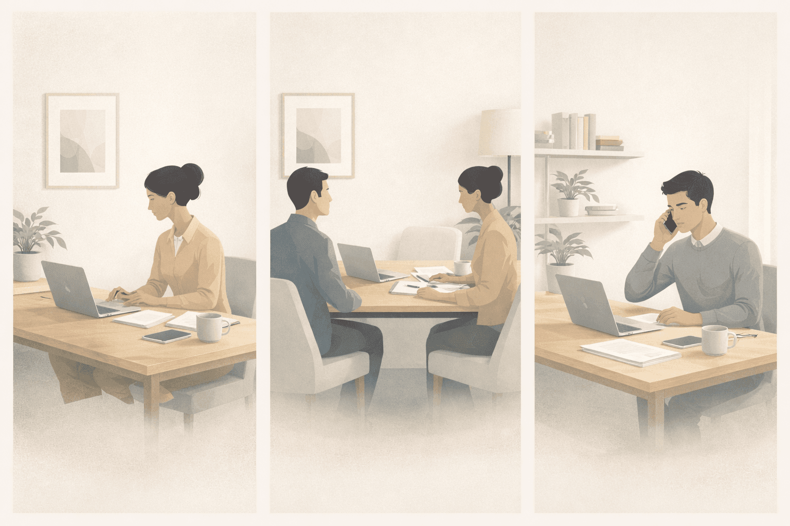 Minimalist illustration for liberal professions.